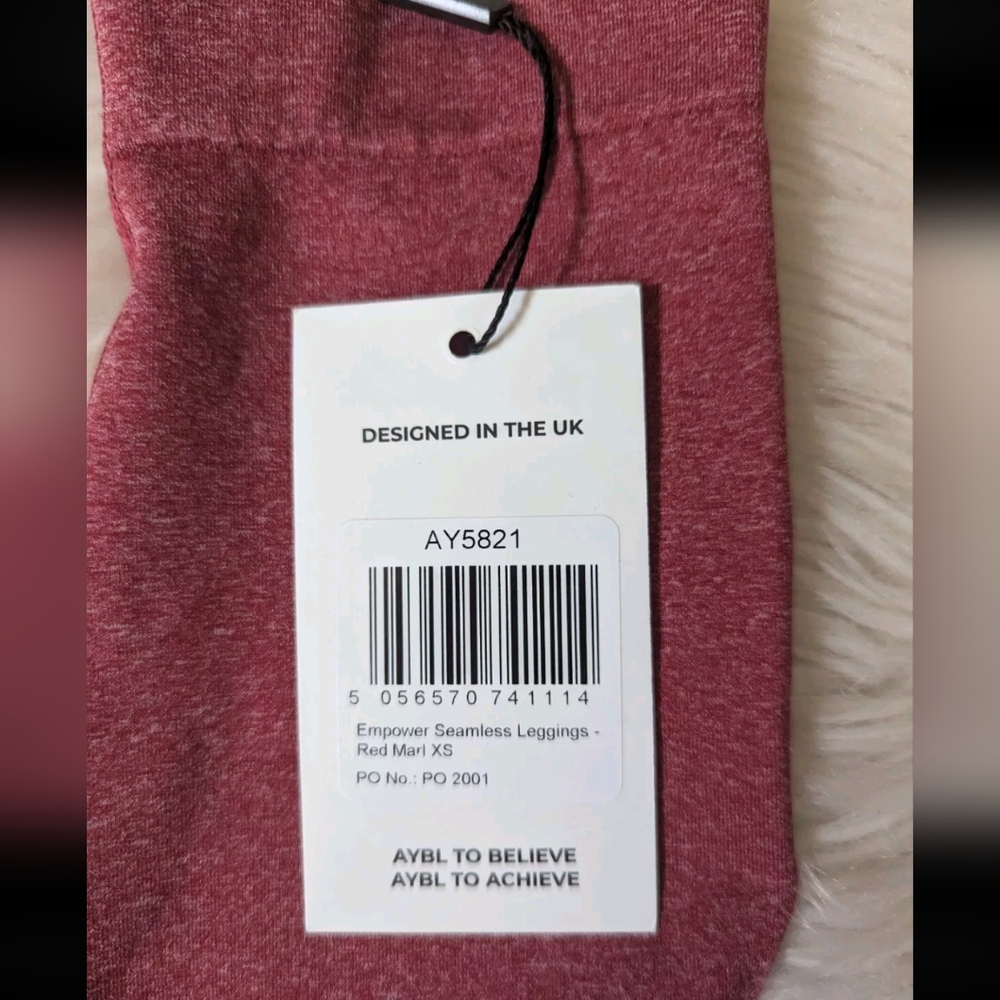 NWT AYBL High Rise Red Marl Athletic Contour Sporty Leggings XS - Picture 9 of 10